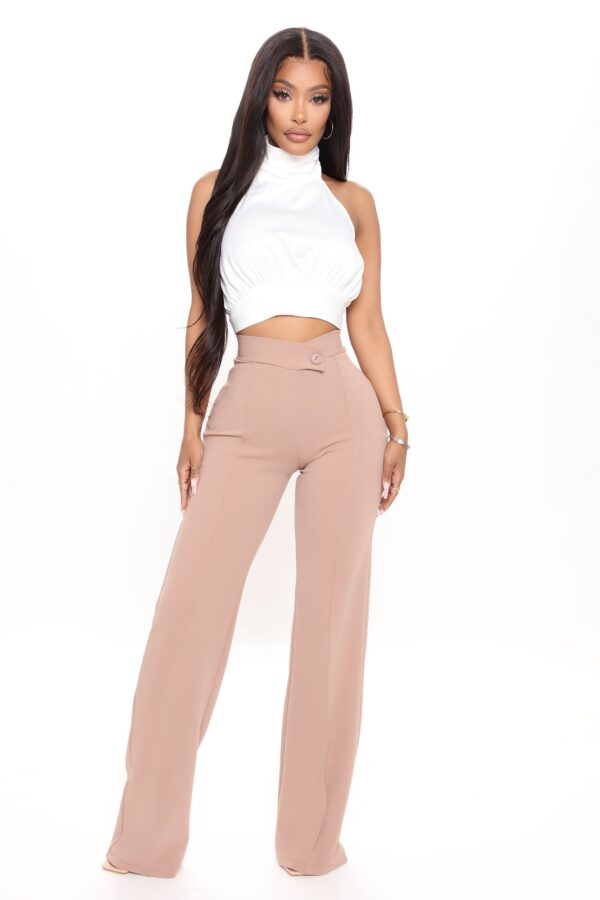 Taupe Dress with wide leg