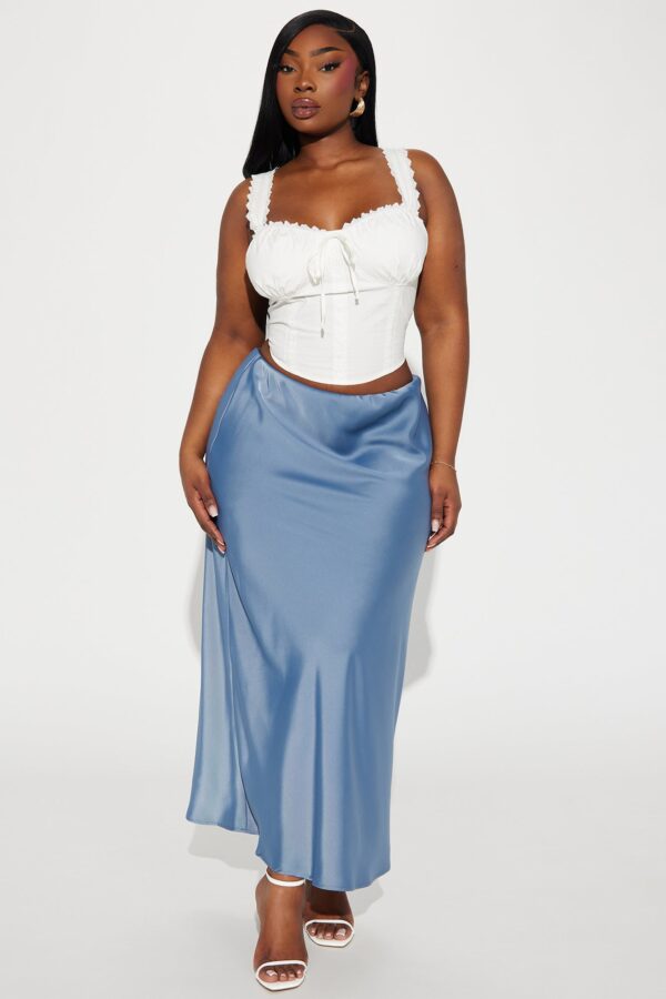 Satin Skirt in Blue