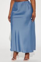 Satin Skirt in Blue