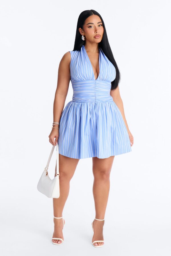 V-Neck Dress in Blue
