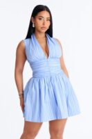 V-Neck Dress in Blue