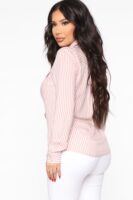 Shirt in White and Pink 100% rayon