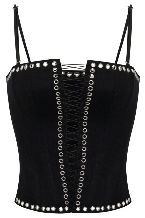 Top in Black 97% cotton and 3% spandex