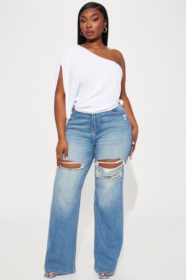 White One-Shoulder Blouse