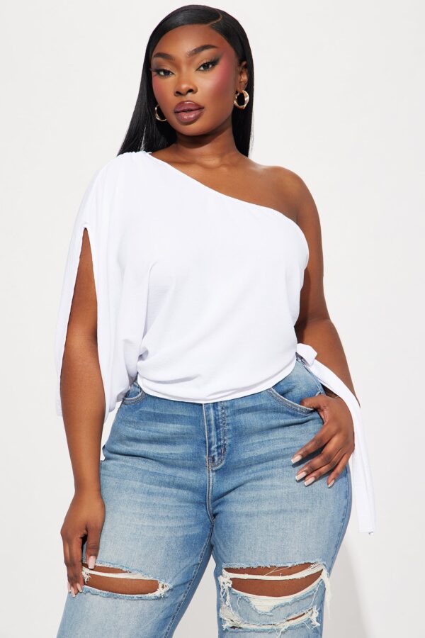 White One-Shoulder Blouse