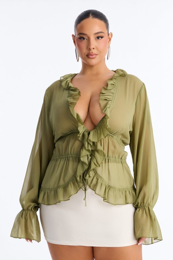 Top in Olive 100% polyester