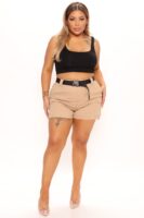 Belt Shorts in Khaki