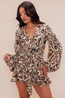 Romper with a v-neck