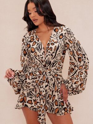 Romper with a v-neck