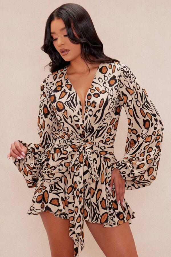 Romper with a v-neck