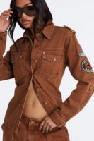 Shacket in Brown and Denim