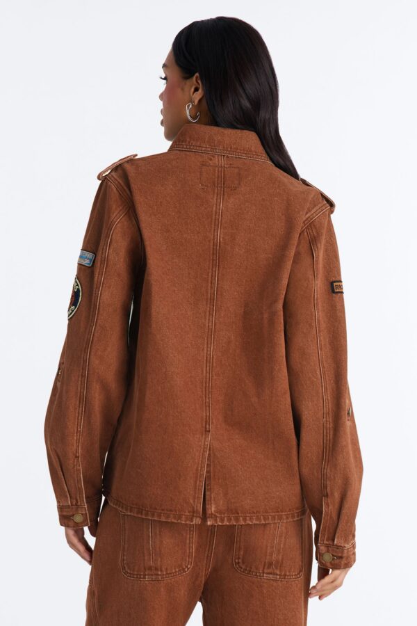 Shacket in Brown and Denim