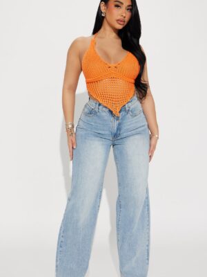 V-Neck Top in Orange