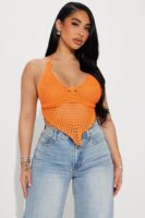 V-Neck Top in Orange