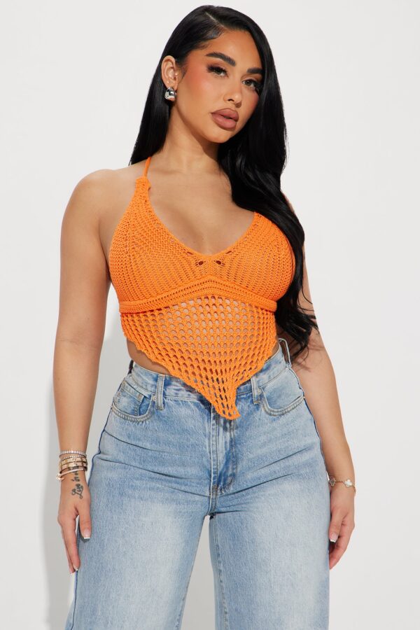 V-Neck Top in Orange