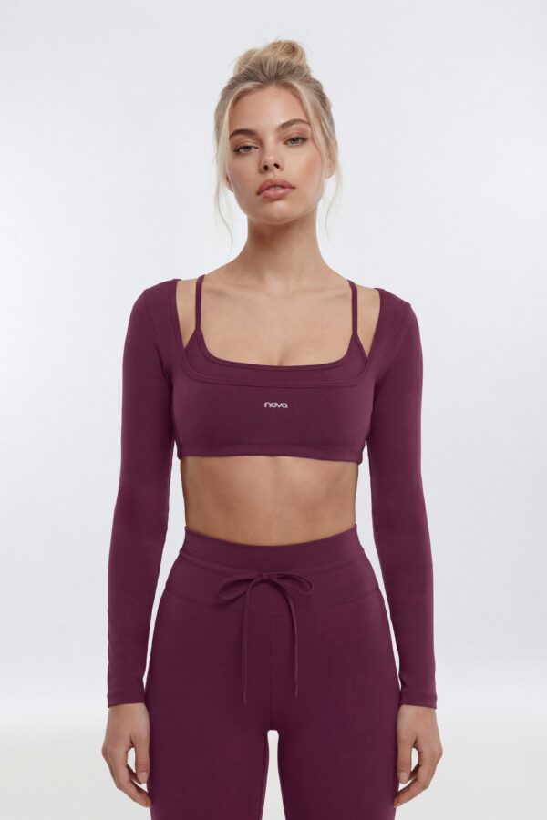 ProStretch™ Long Sleeve Sports Top - Merlot