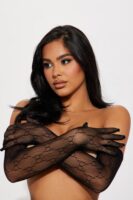 Luxurious Nights Long Gloves - Black
