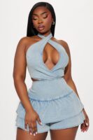 Romper in Denim 75% cotton