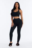 Black Ribbed Leggings