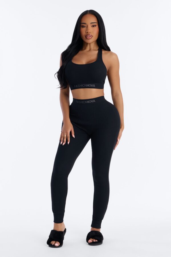 Black Ribbed Leggings