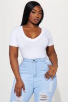 V-Neck Top in White
