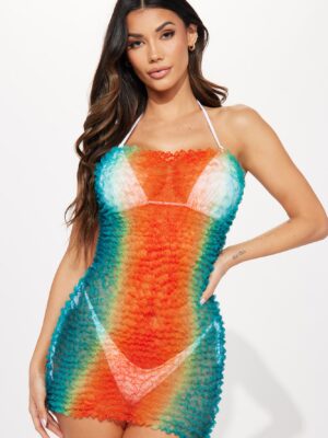 Private Islands Bubble Cover Up Dress - Multi Color