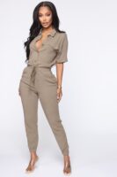 Linen Jumpsuit in Olive