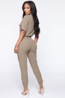 Linen Jumpsuit in Olive