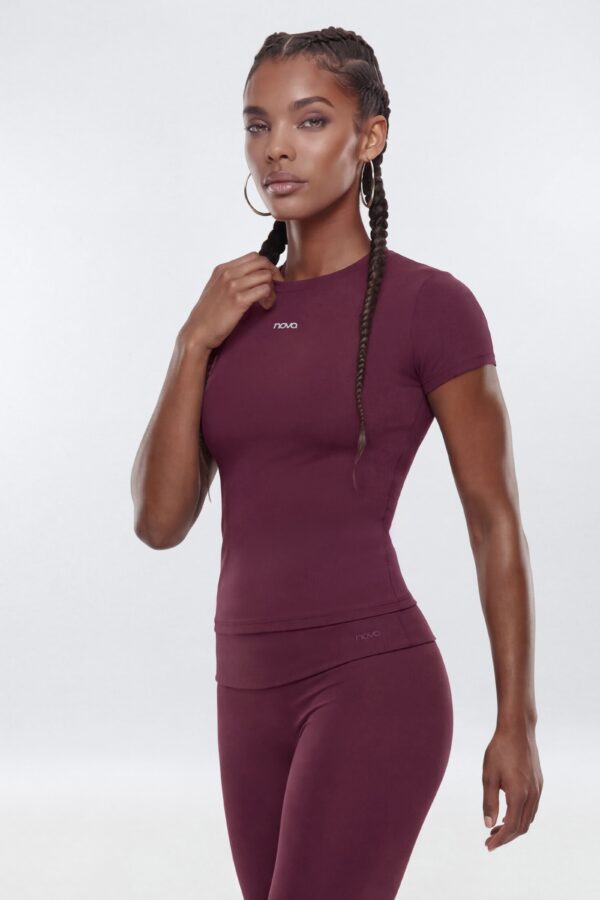 ProStretchâ„¢ Short Sleeve Sports Top - Merlot