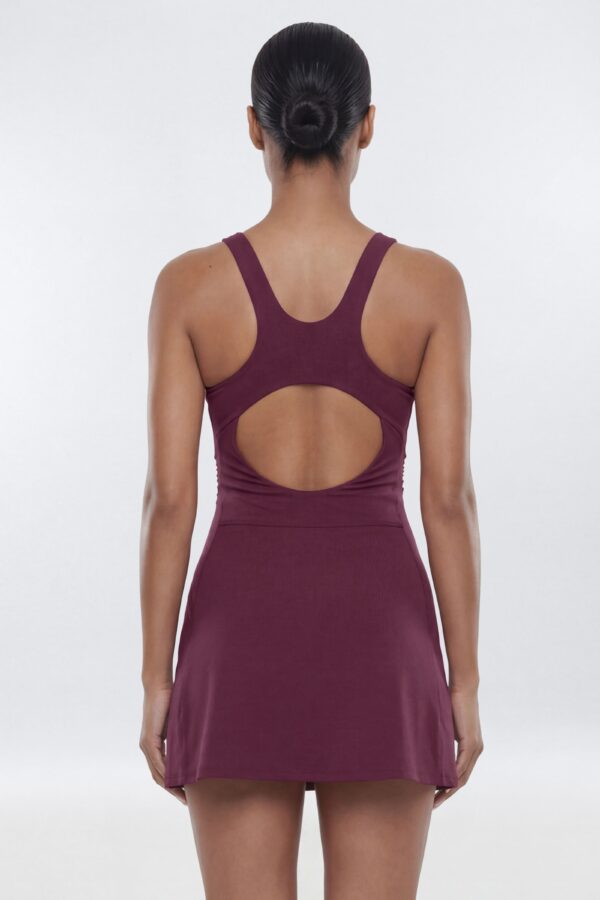ButterSoft Cut Out Racerback 2-in-1 Active Dress - Merlot