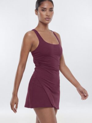 ButterSoft Cut Out Racerback 2-in-1 Active Dress - Merlot
