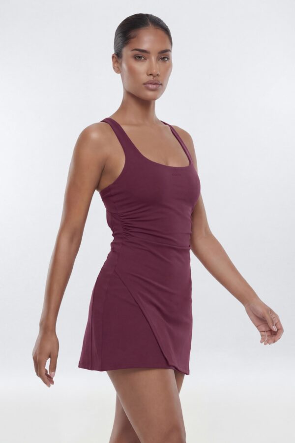 ButterSoft Cut Out Racerback 2-in-1 Active Dress - Merlot
