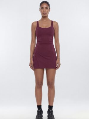 ButterSoft Cut Out Racerback 2-in-1 Active Dress - Merlot