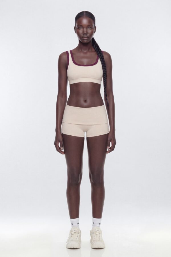 ButterSoft 3″ Foldover Biker Short - Oat Milk