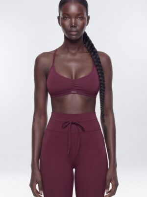 ProStretchâ„¢ Adjustable Strap Back Sports Bra - Merlot