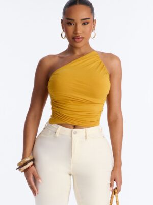 One-Shoulder Top in Mustard