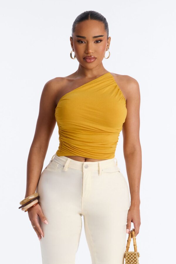 One-Shoulder Top in Mustard