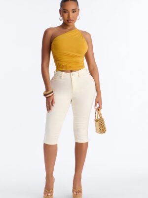 One-Shoulder Top in Mustard