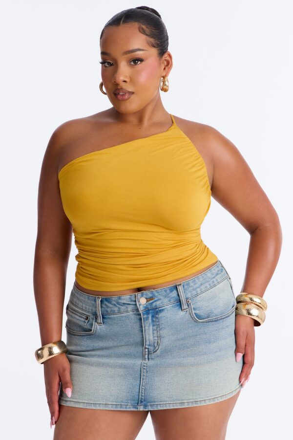 One-Shoulder Top in Mustard