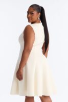 Cream Pleated Dress