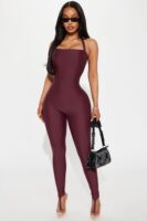 Jumpsuit in Burgundy 85% nylon