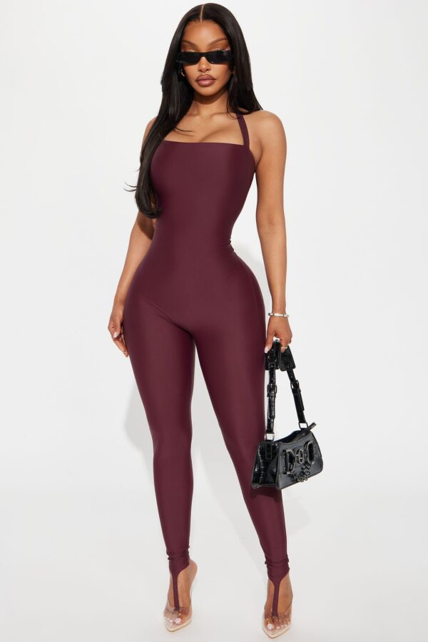 Jumpsuit in Burgundy 85% nylon