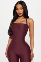 Jumpsuit in Burgundy 85% nylon