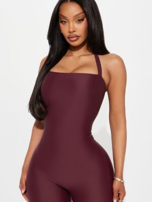 Jumpsuit in Burgundy 85% nylon