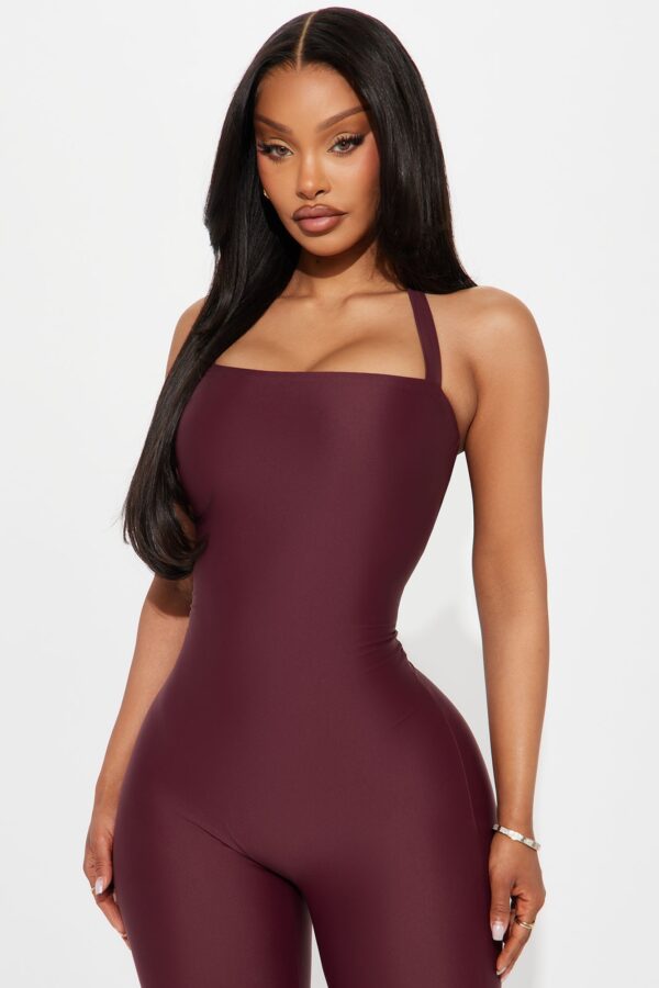 Jumpsuit in Burgundy 85% nylon