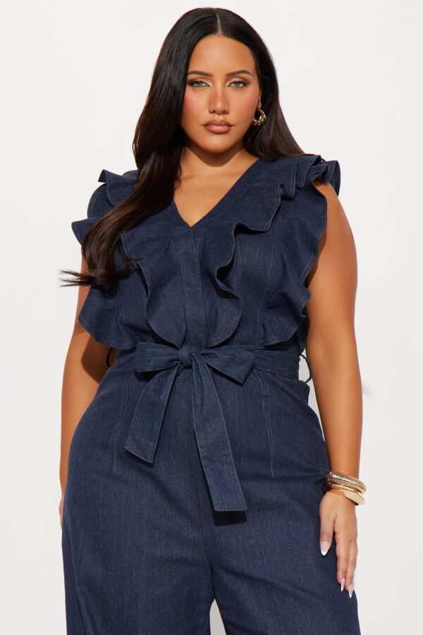 Denim V-Neck Jumpsuit