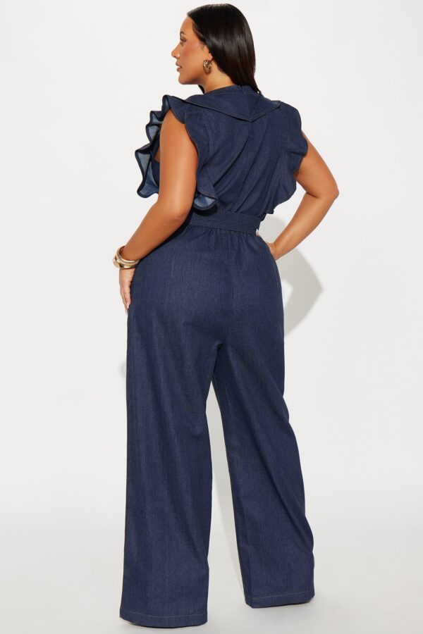 Denim V-Neck Jumpsuit