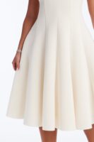 Cream Pleated Dress