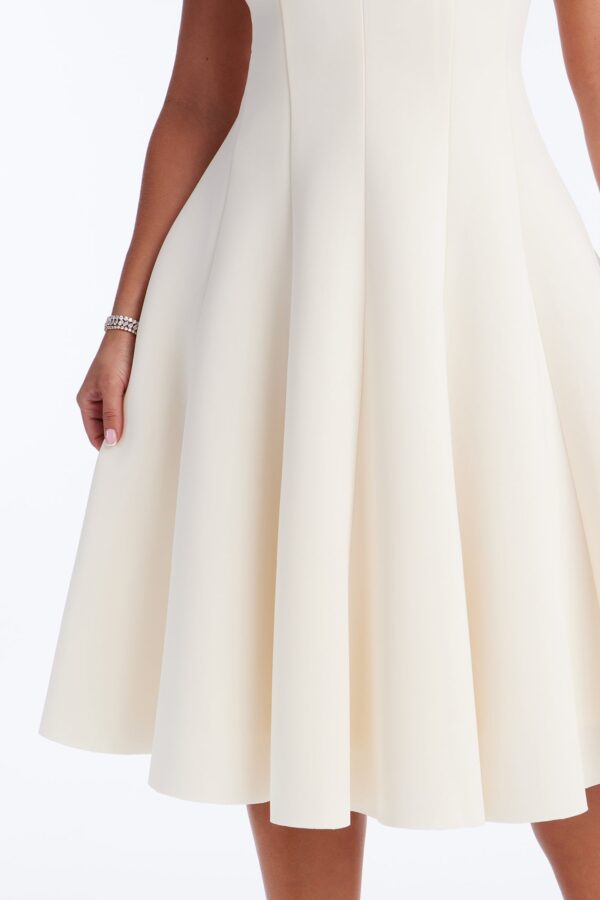 Cream Pleated Dress