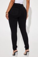 Decker Ripped High Rise Stretch Skinny Jeans - Black